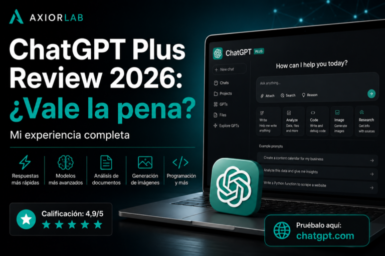 ChatGPT Plus Review 2026: ¿Vale la pena? Mi experiencia completa