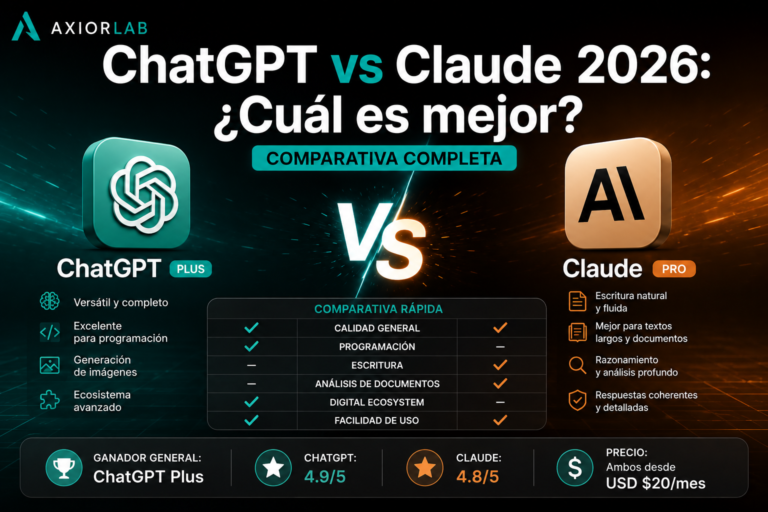 ChatGPT vs Claude 2026: ¿Cuál es mejor? Comparativa completa