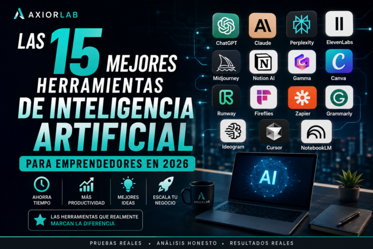 Las 15 mejores herramientas de Inteligencia Artificial para emprendedores en 2026