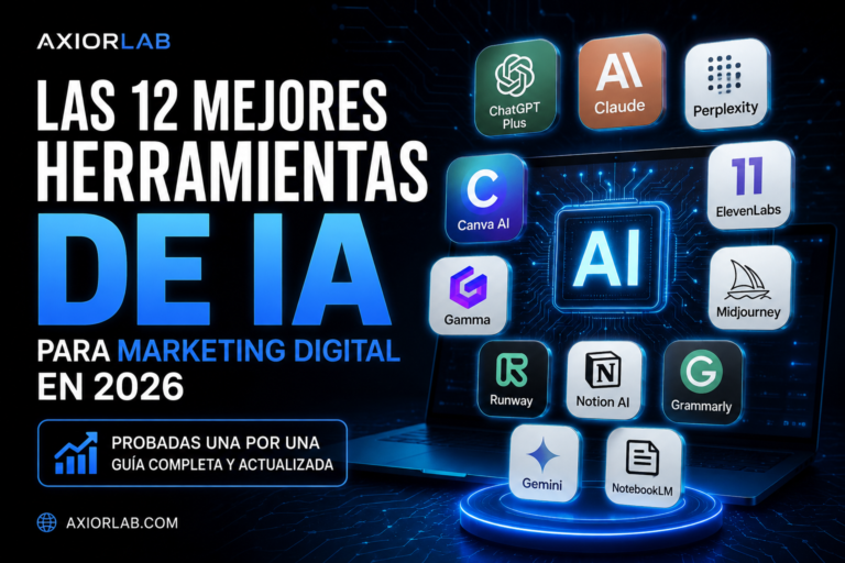 Las 12 mejores herramientas de IA para Marketing Digital en 2026 (Probadas una por una)